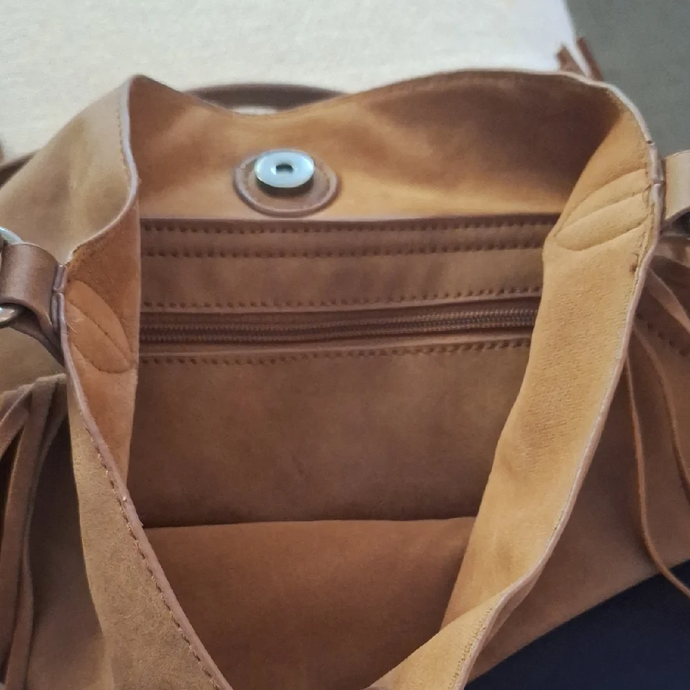 Elegant Tan Fringe Hobo Shoulder Bag 14